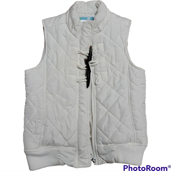 Justice Girl's  Cream Puffy Vest - Picture 1 of 5